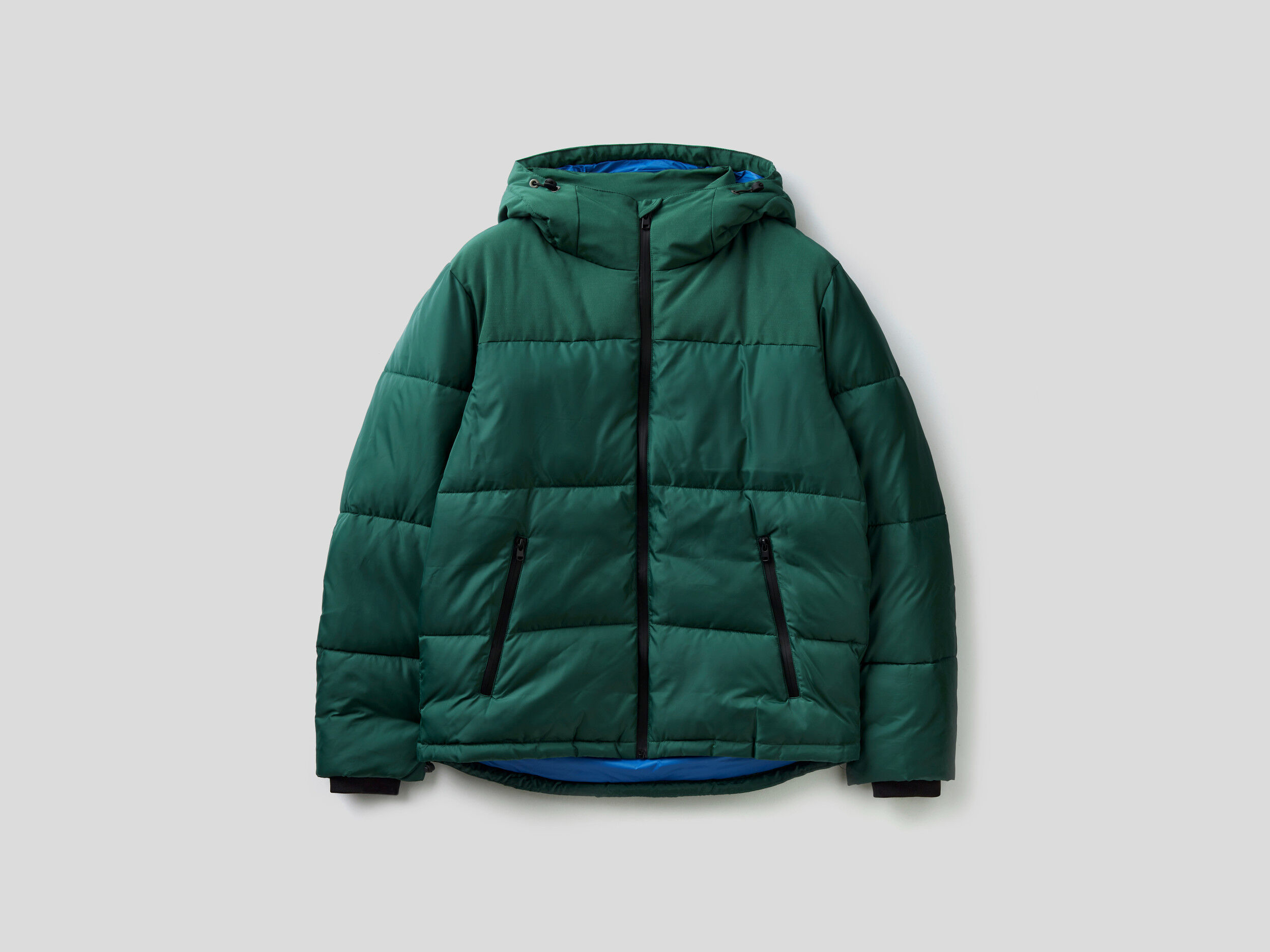 Puffer jacket with hood Dark Green Benetton