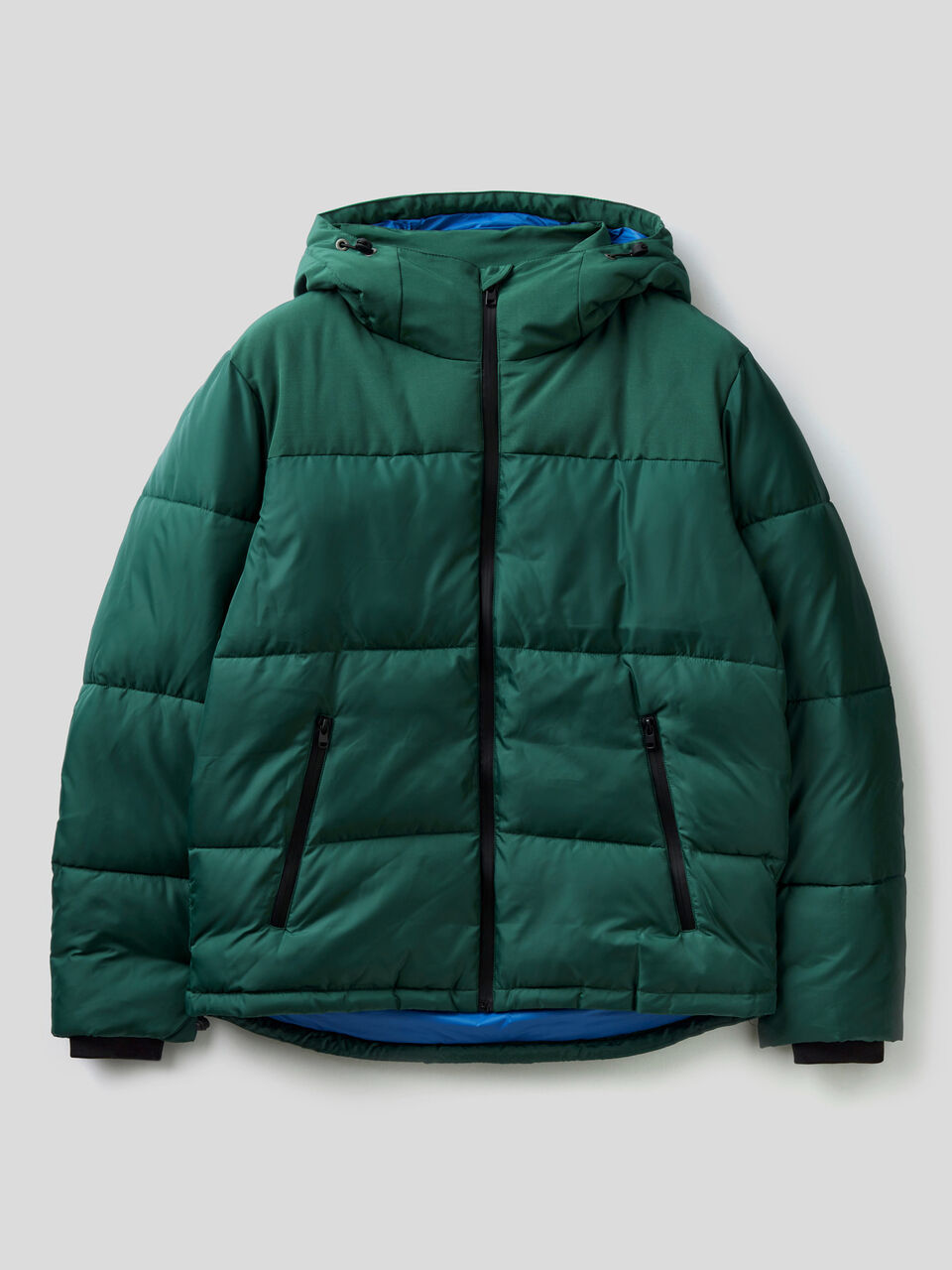 rijk snijder De schuld geven Puffer jacket with hood - Dark Green | Benetton