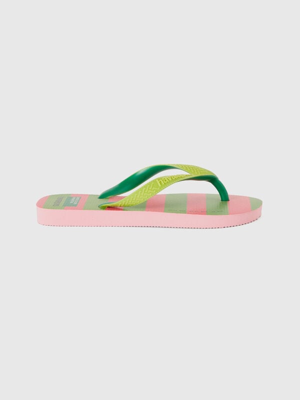 Chanclas Havaianas de rayas rosas y verde claro Niño