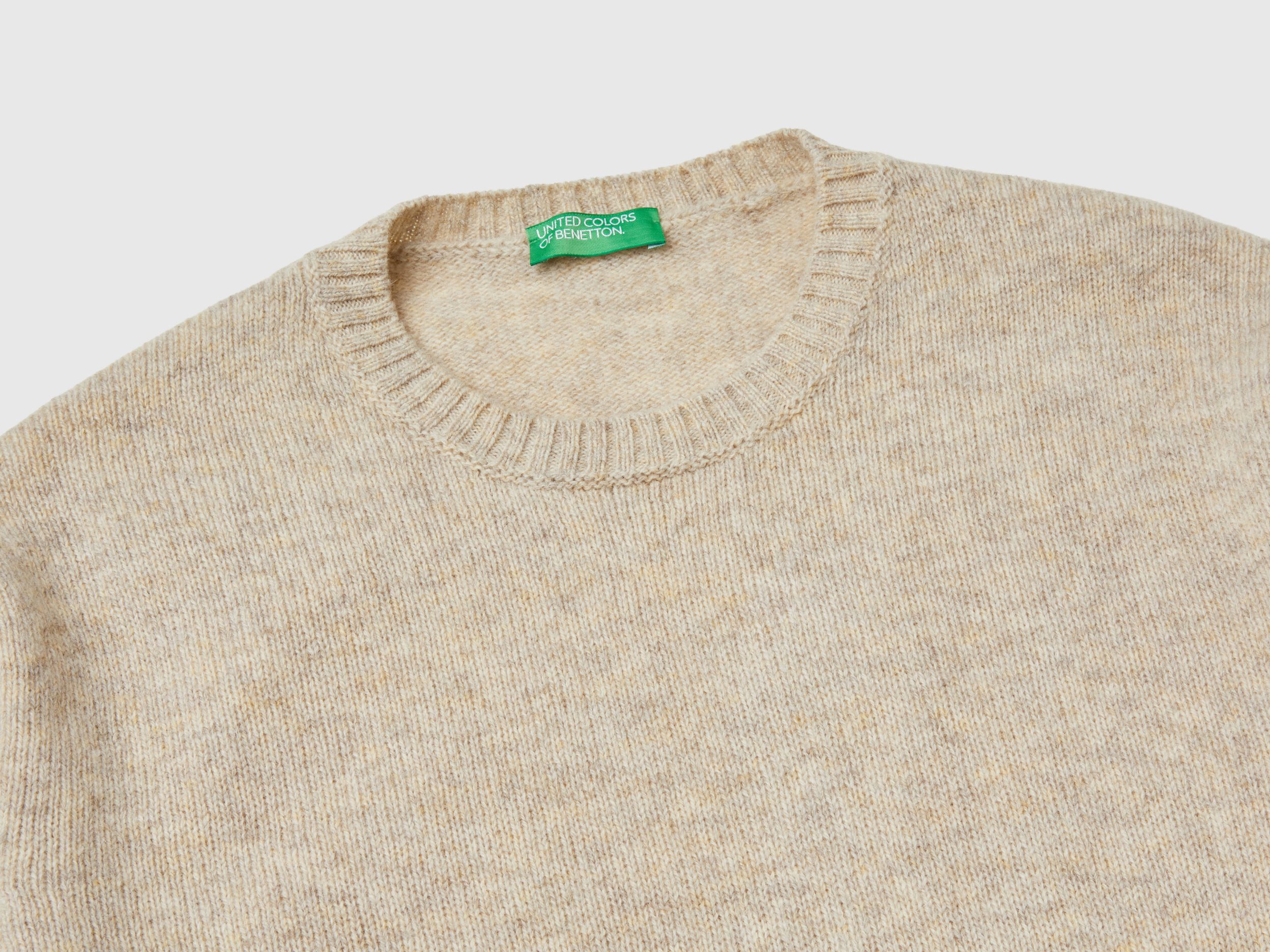 Sweater in pure Shetland wool - Aqua | Benetton