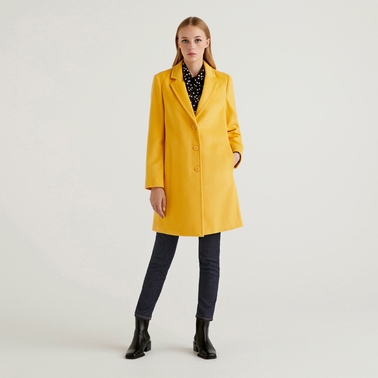 Yellow wool coat womens outlet