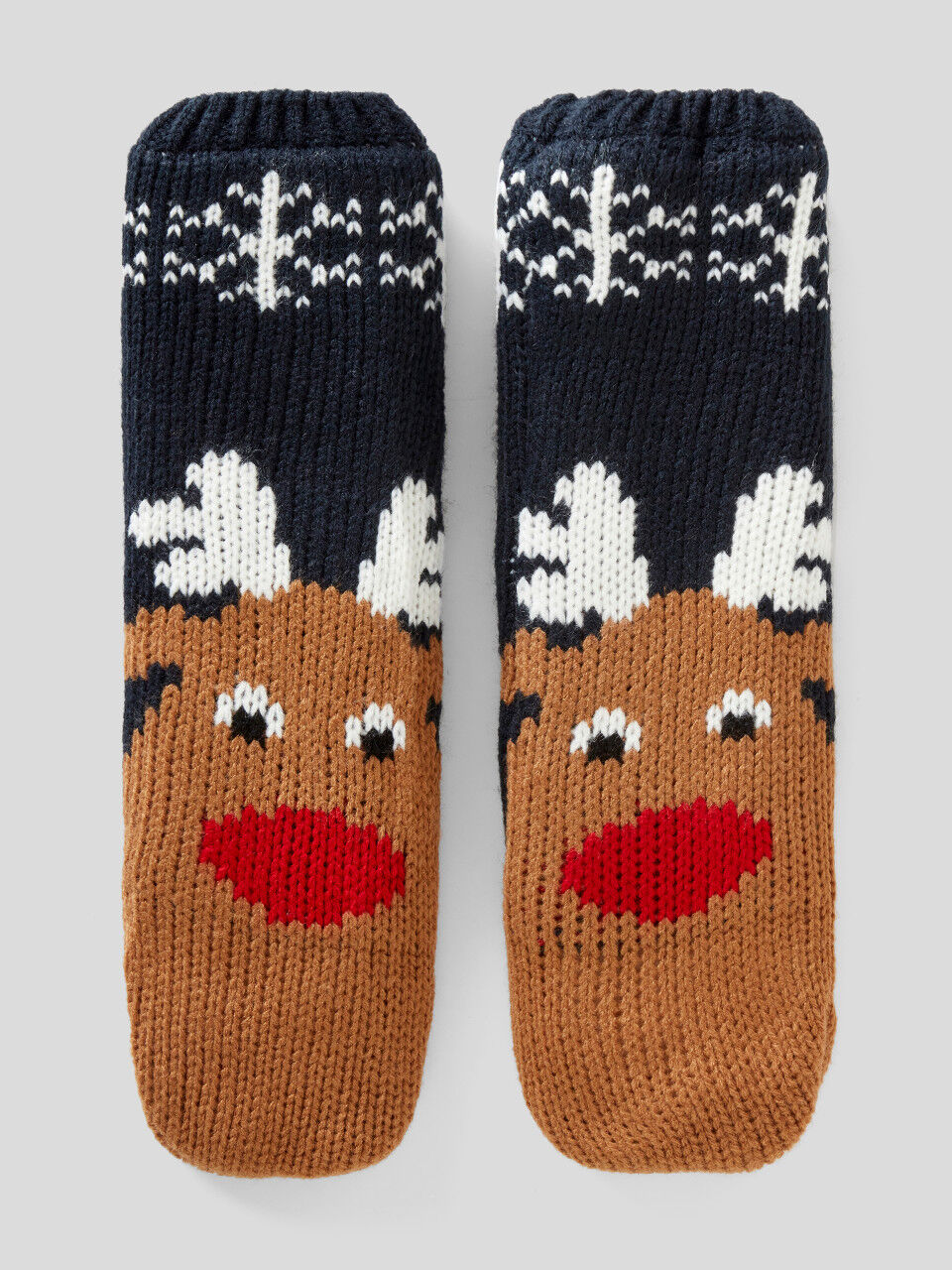 Knit reindeer socks