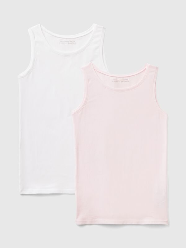Two tank tops in super stretch cotton Junior Girl
