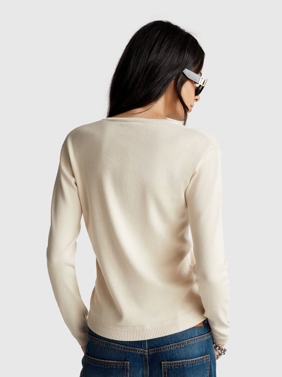V NECK SWEATER L/S Women image number null