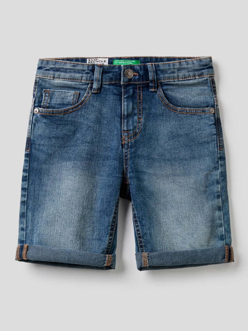 United Colors of Benetton Garçon Vêtements Pantalons & Jeans Pantalons courts Shorts en jean Bermuda Avec Bandes Diagonales 