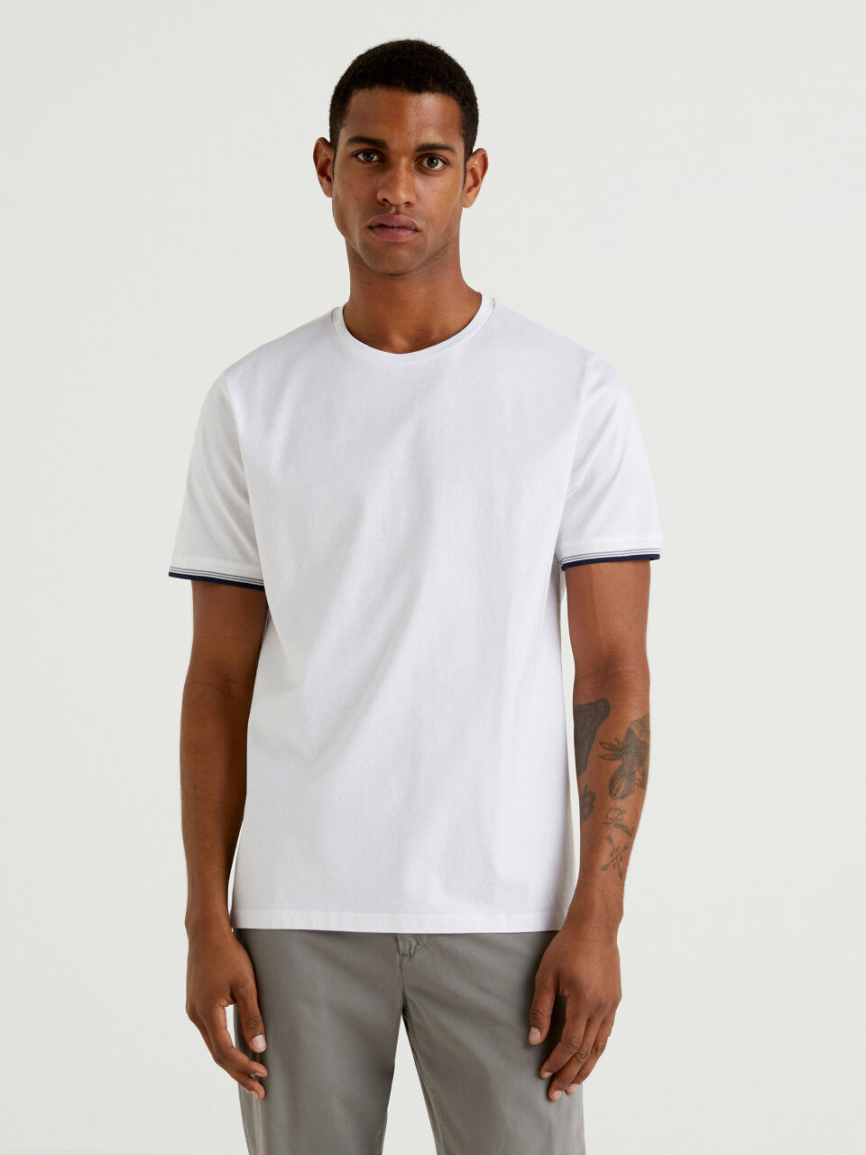 Crew neck t-shirt in pure cotton