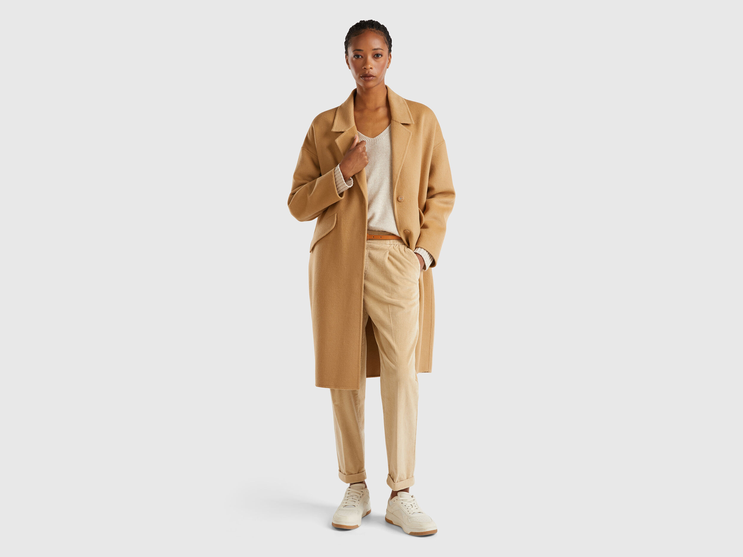 Camel coat benetton hotsell