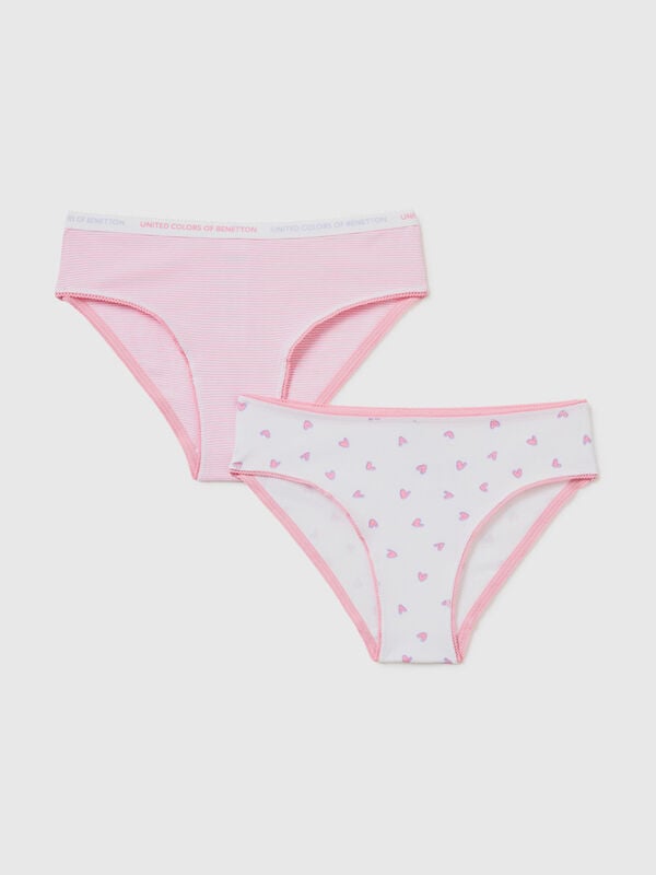 Two pairs of underwear in stretch cotton Junior Girl