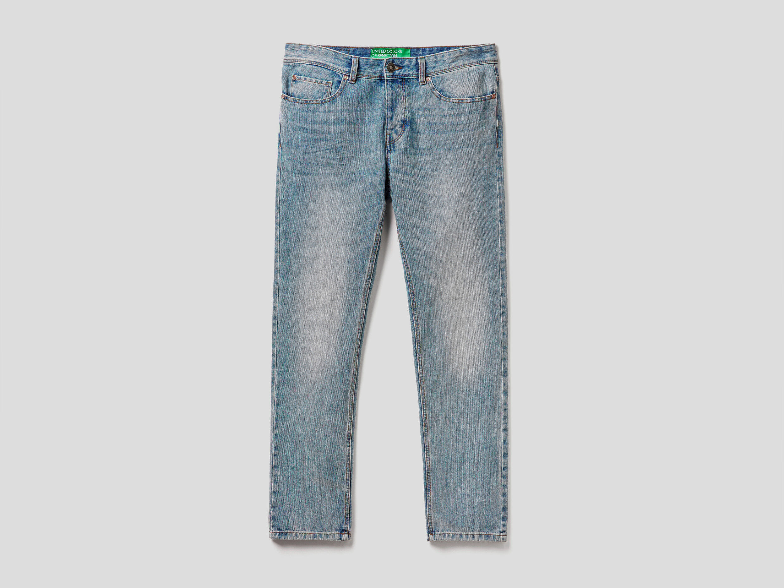 Straight leg 100 cotton jeans Sky Blue Benetton