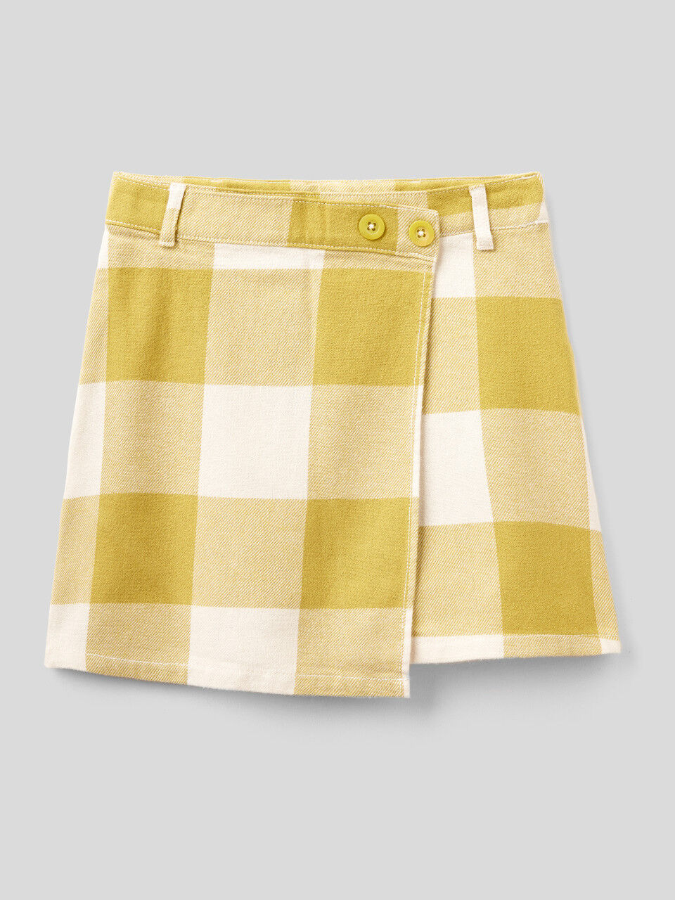 Check wrap skirt