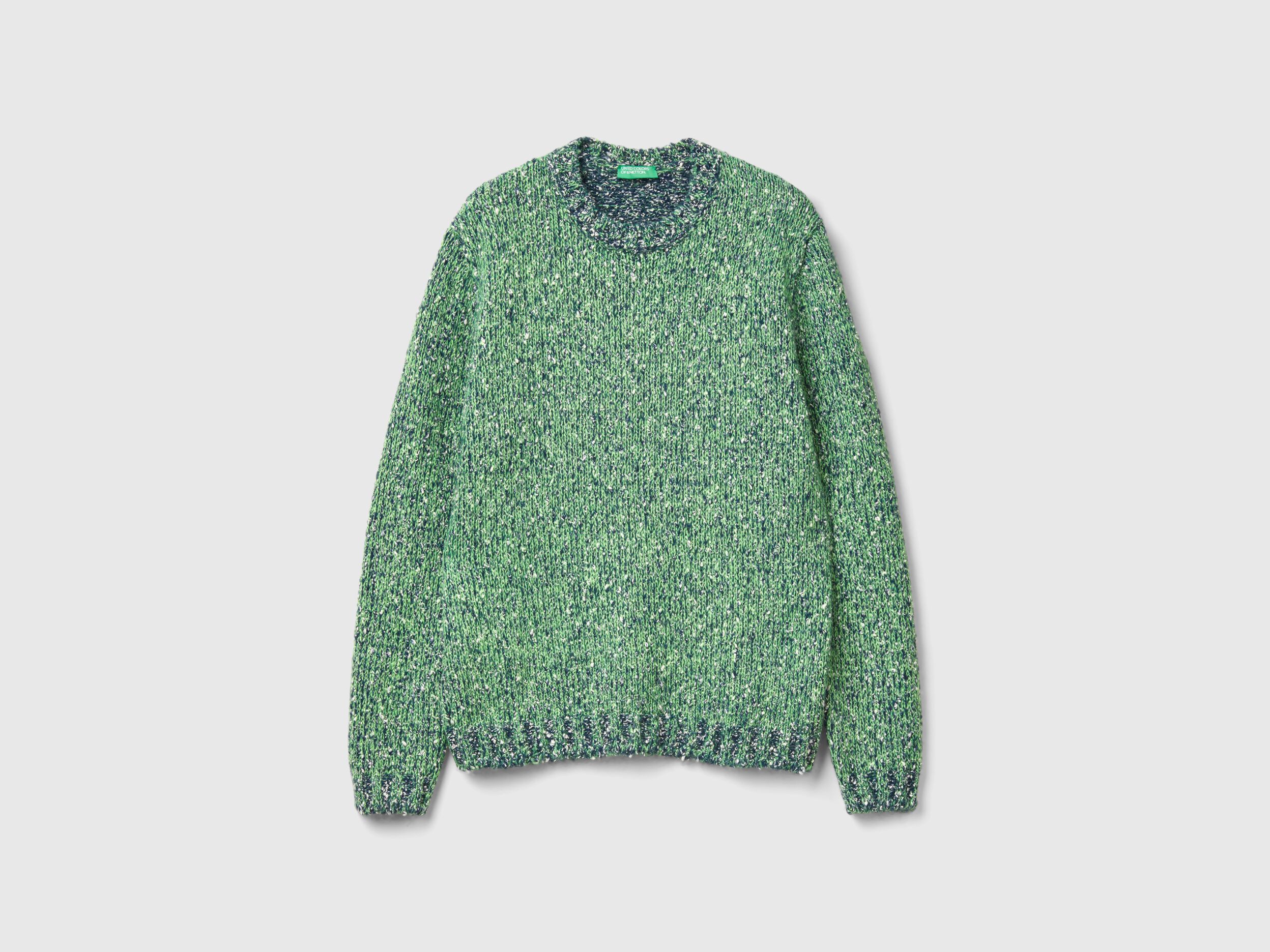 Reversible mohair blend sweater - Green | Benetton