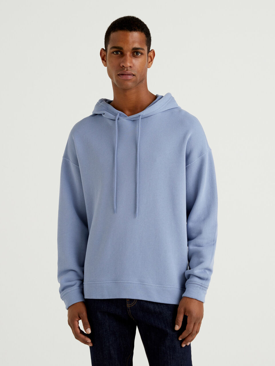 100% cotton hoodie - Sky Blue | Benetton