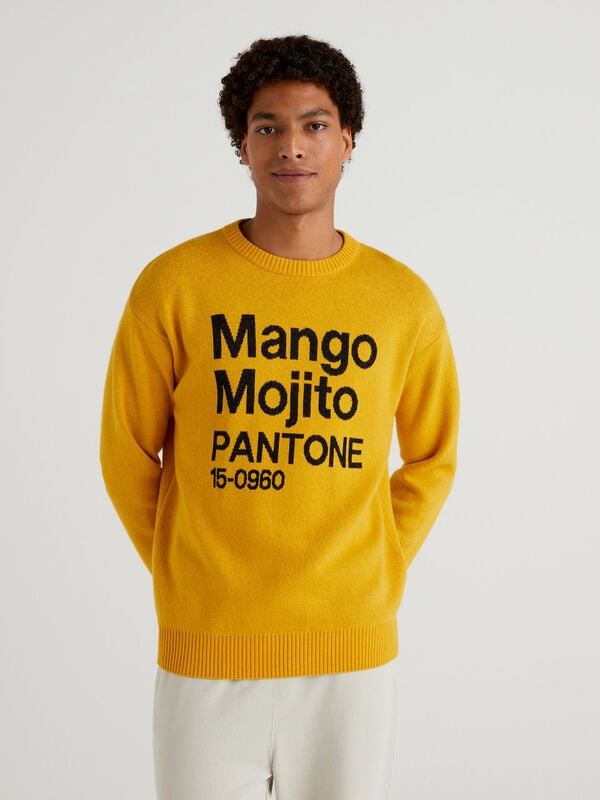 BenettonxPantone™ yellow sweater with inlay Men