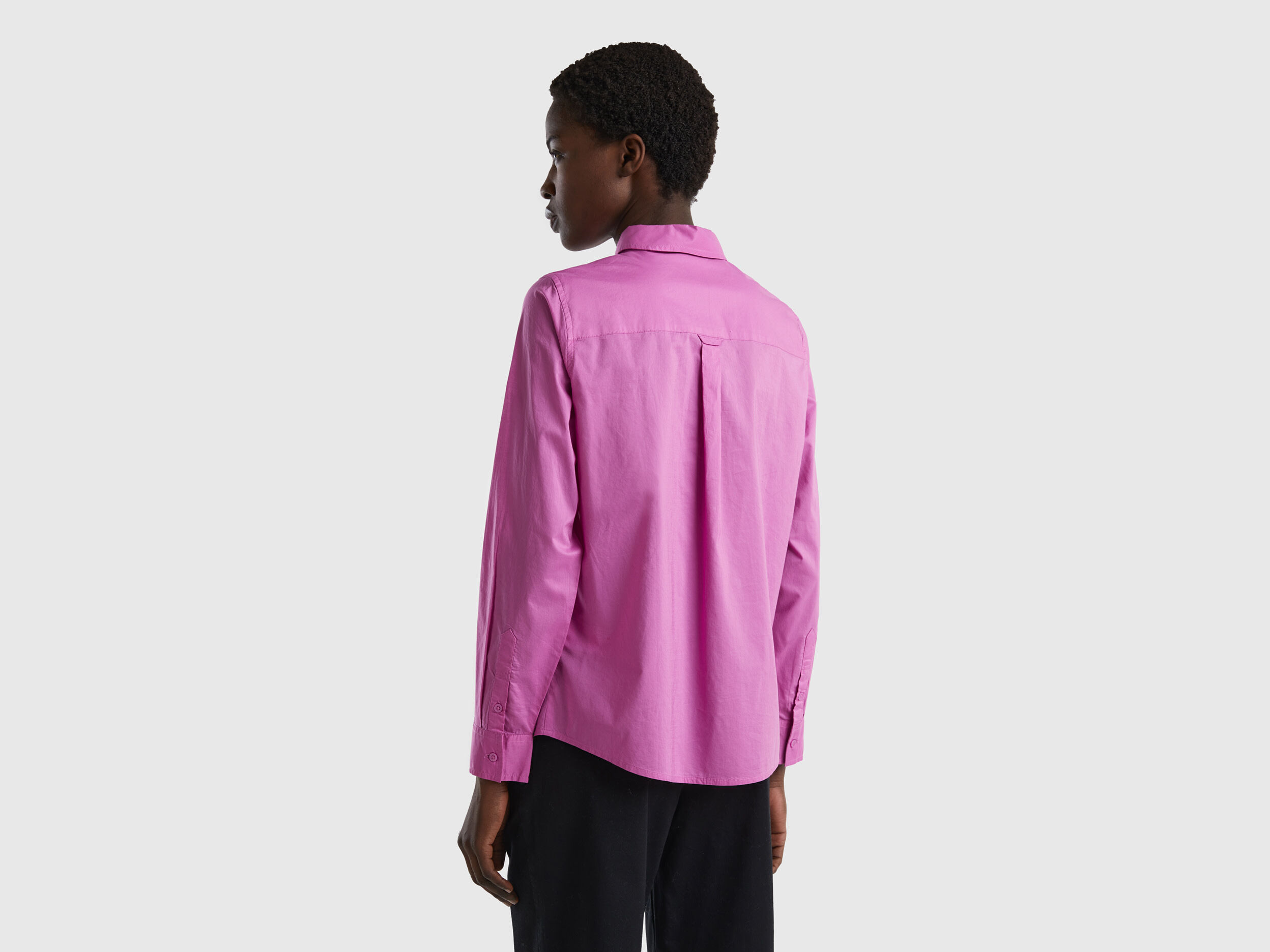 Shirt in lightweight cotton Pink Benetton