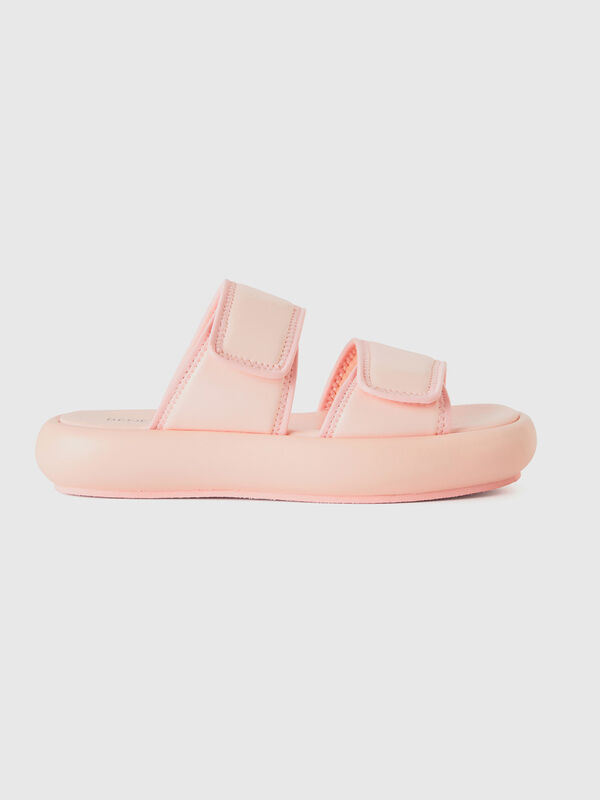 Pink slippers with double band Women