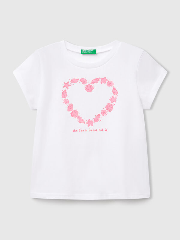Camiseta con estampado flúor Niña