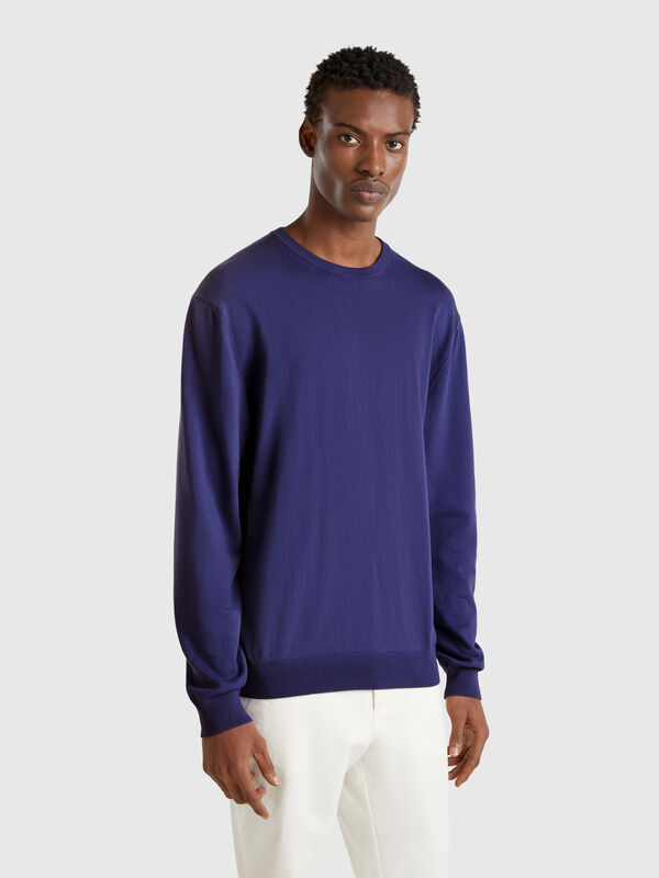 100% cotton crew neck sweater Men