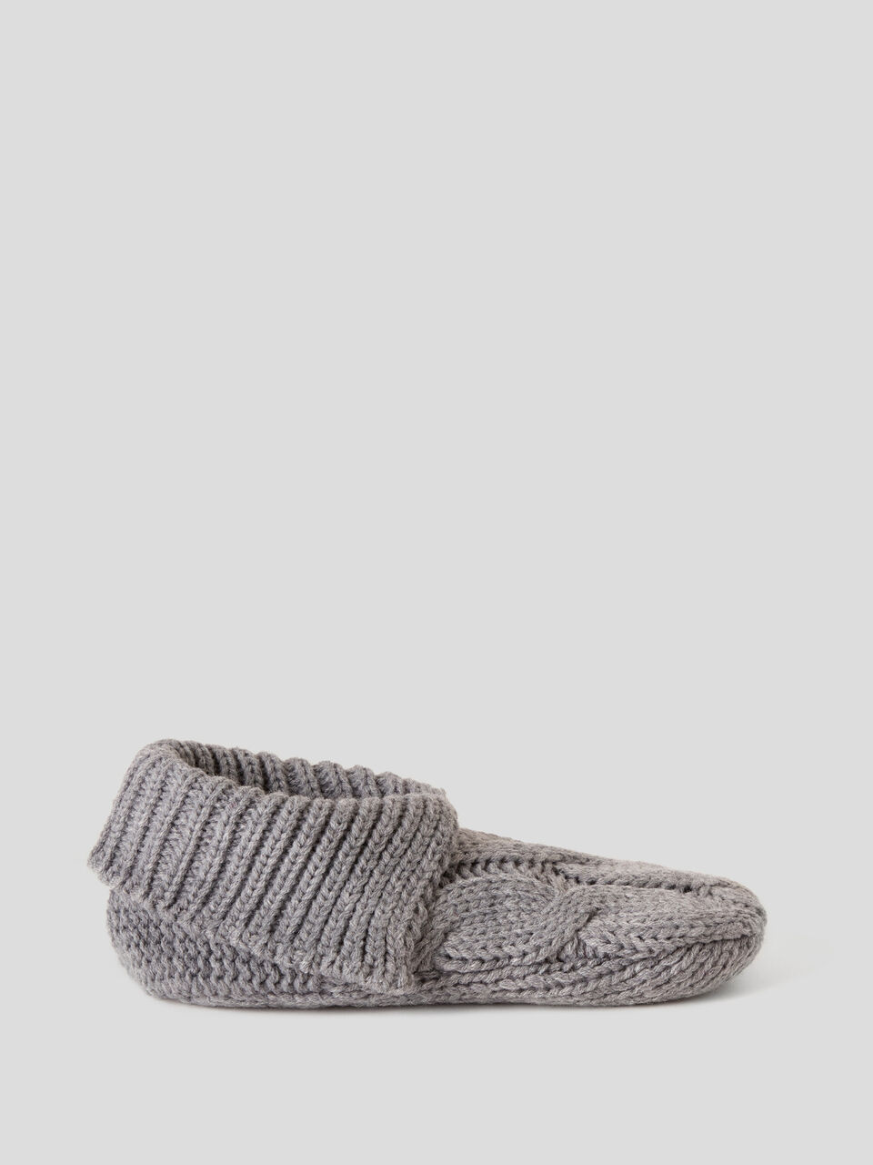 Cable Knit Faux Fur Slipper Socks