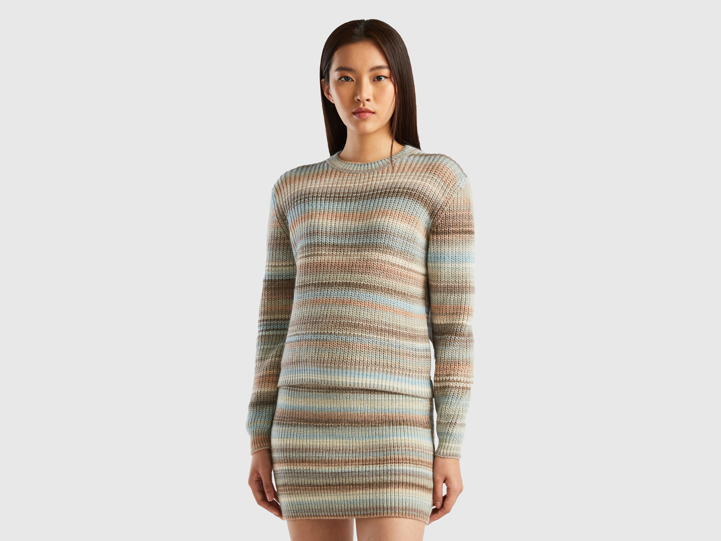 Ribbed multicolor striped on sale sweater