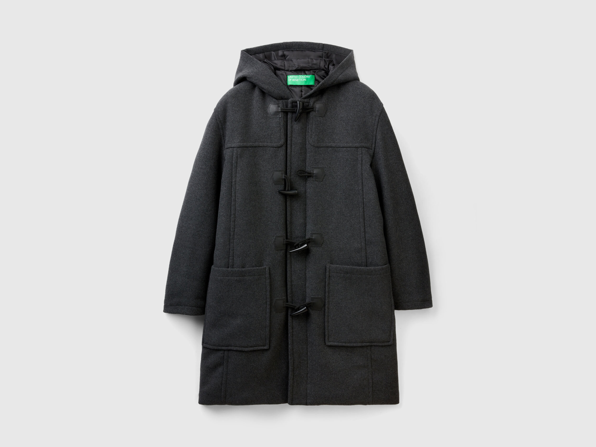 Wool blend duffle coat Black Benetton