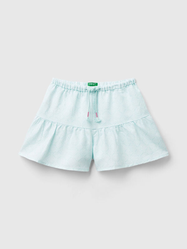 Bermudas estampadas de lino mixto Niña