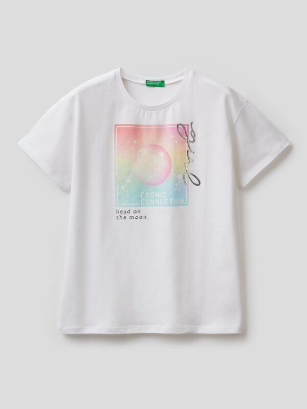 Oversized t-shirt with photographic print Junior Girl