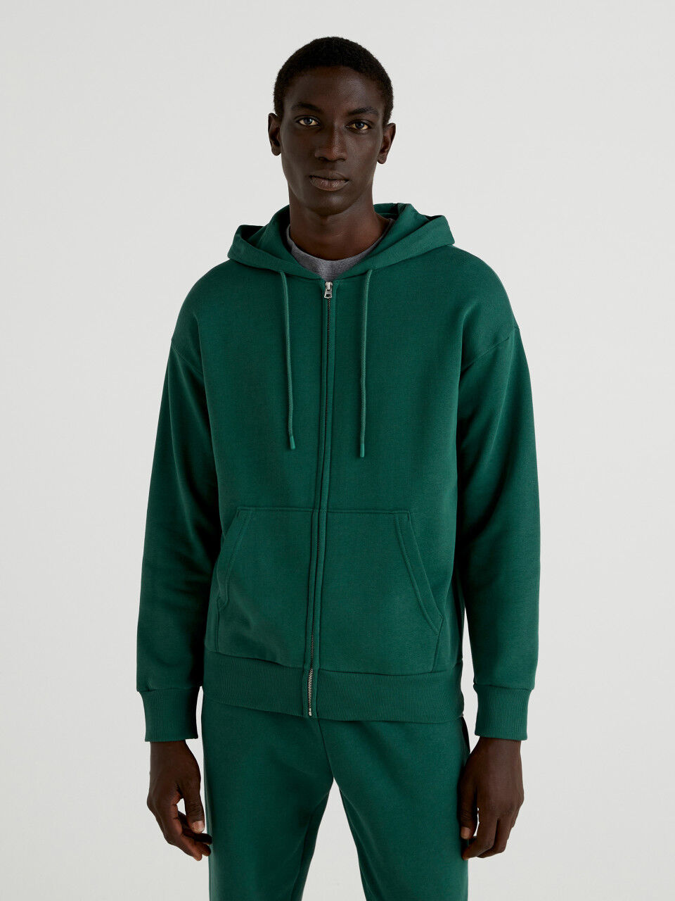 Green zip on sale up hoodie mens