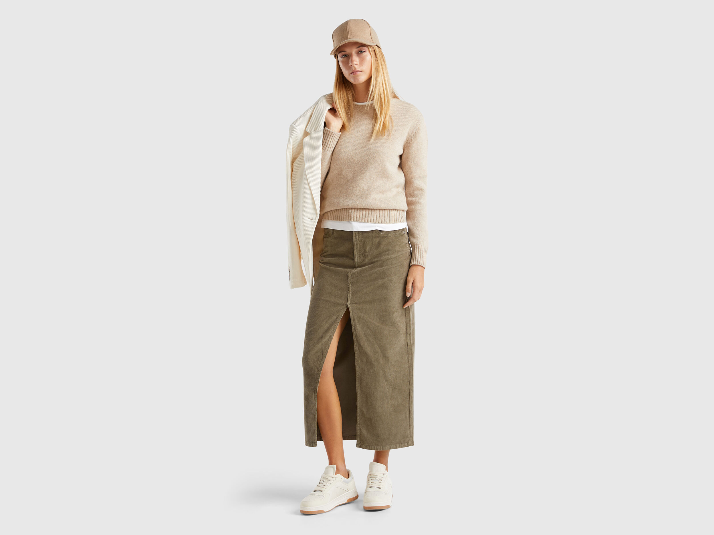 Women's corduroy skirt khaki pants cheap