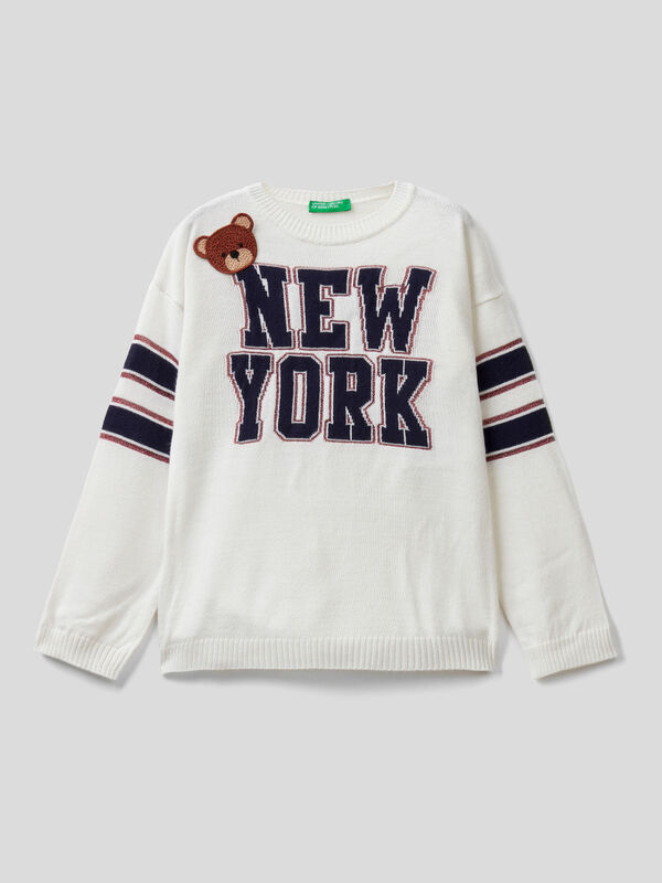 Sweater with inlay and patch Junior Girl