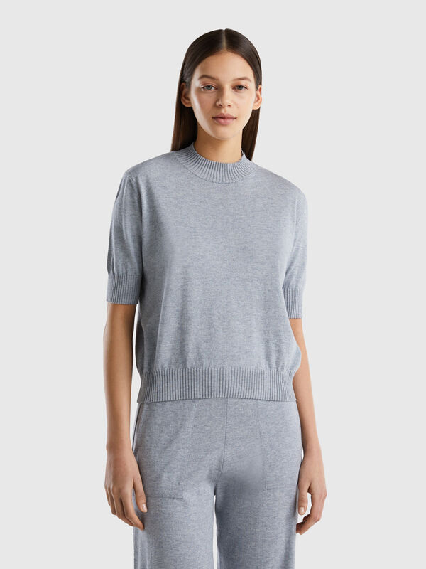Short sleeve top in cashmere blend Women