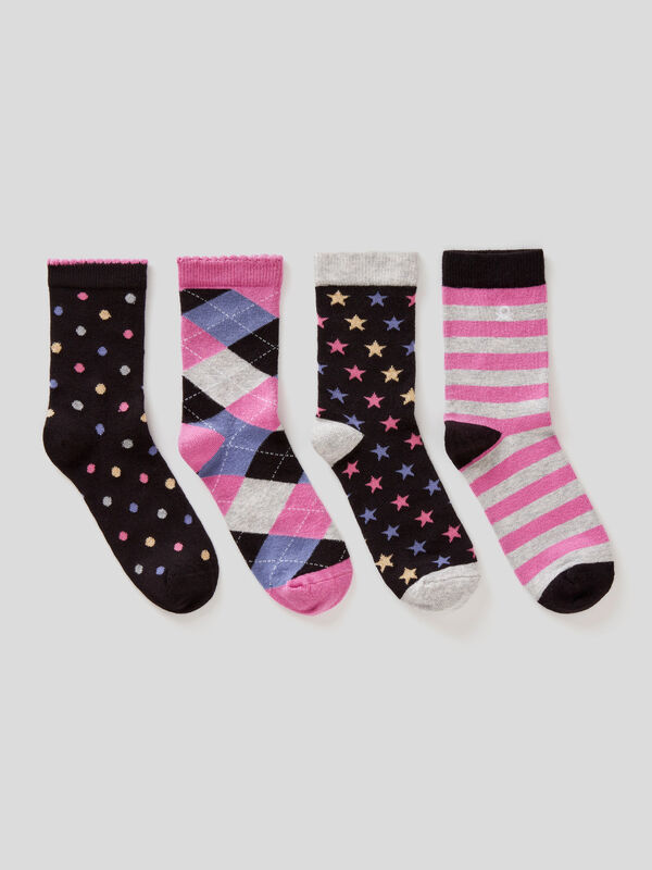 Set of patterned socks in stretch cotton blend Junior Boy