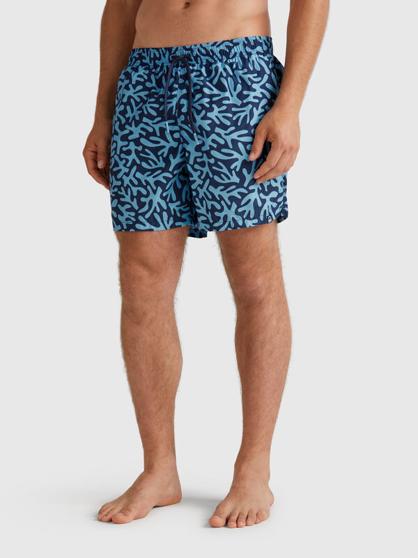 Patterned swim trunks in nylon Men
