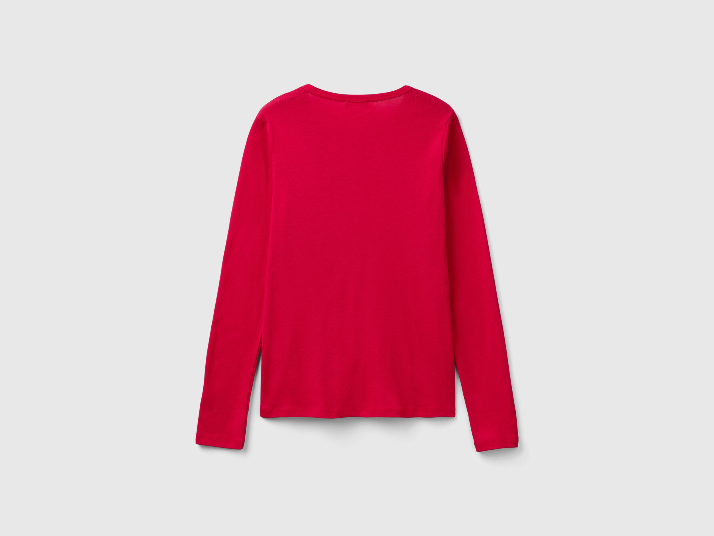 Plum long sleeve t-shirt in 100% cotton - Red | Benetton