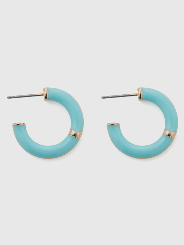 Sky blue C hoop earrings Women