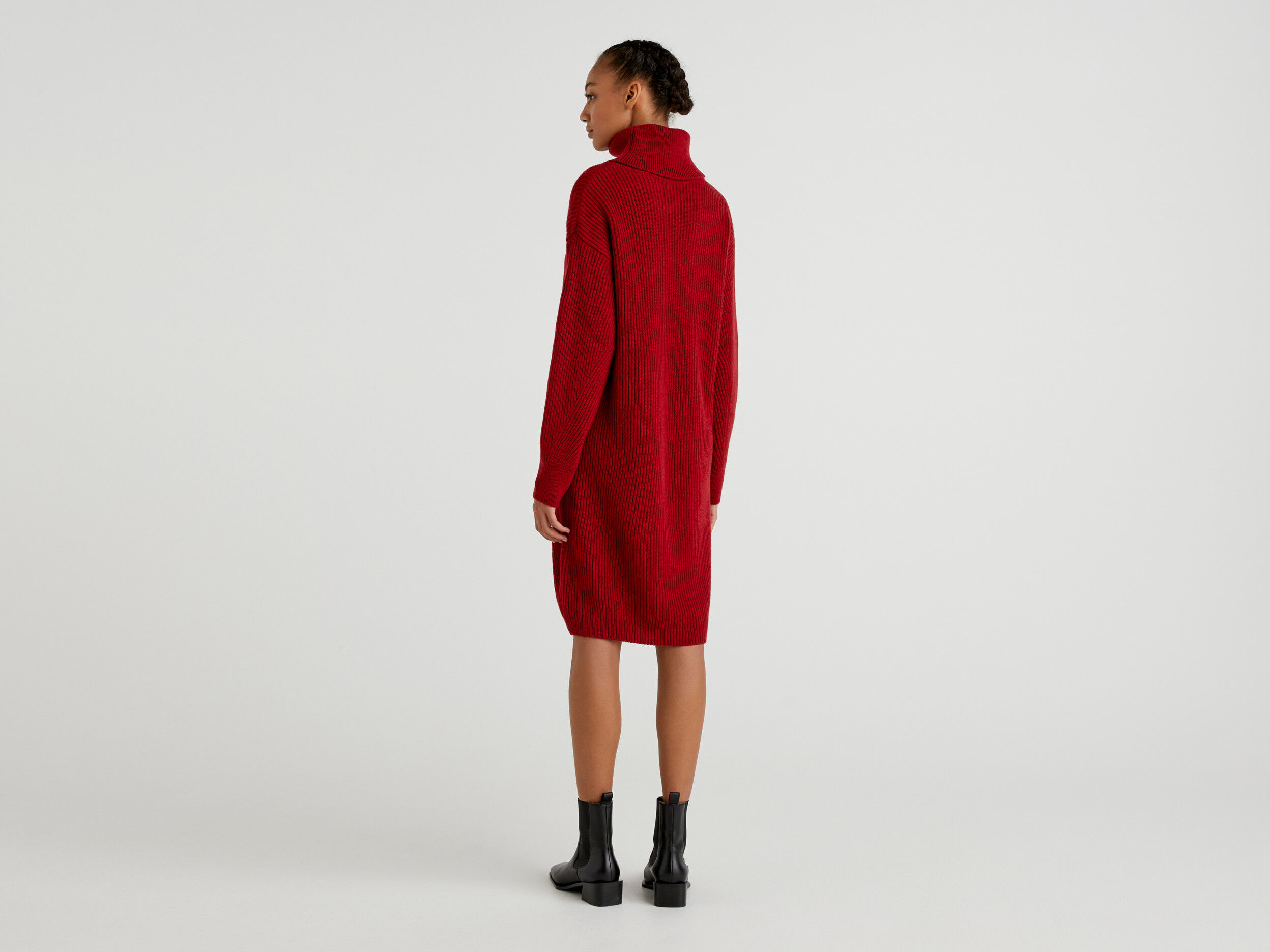 Burgundy online wool dress