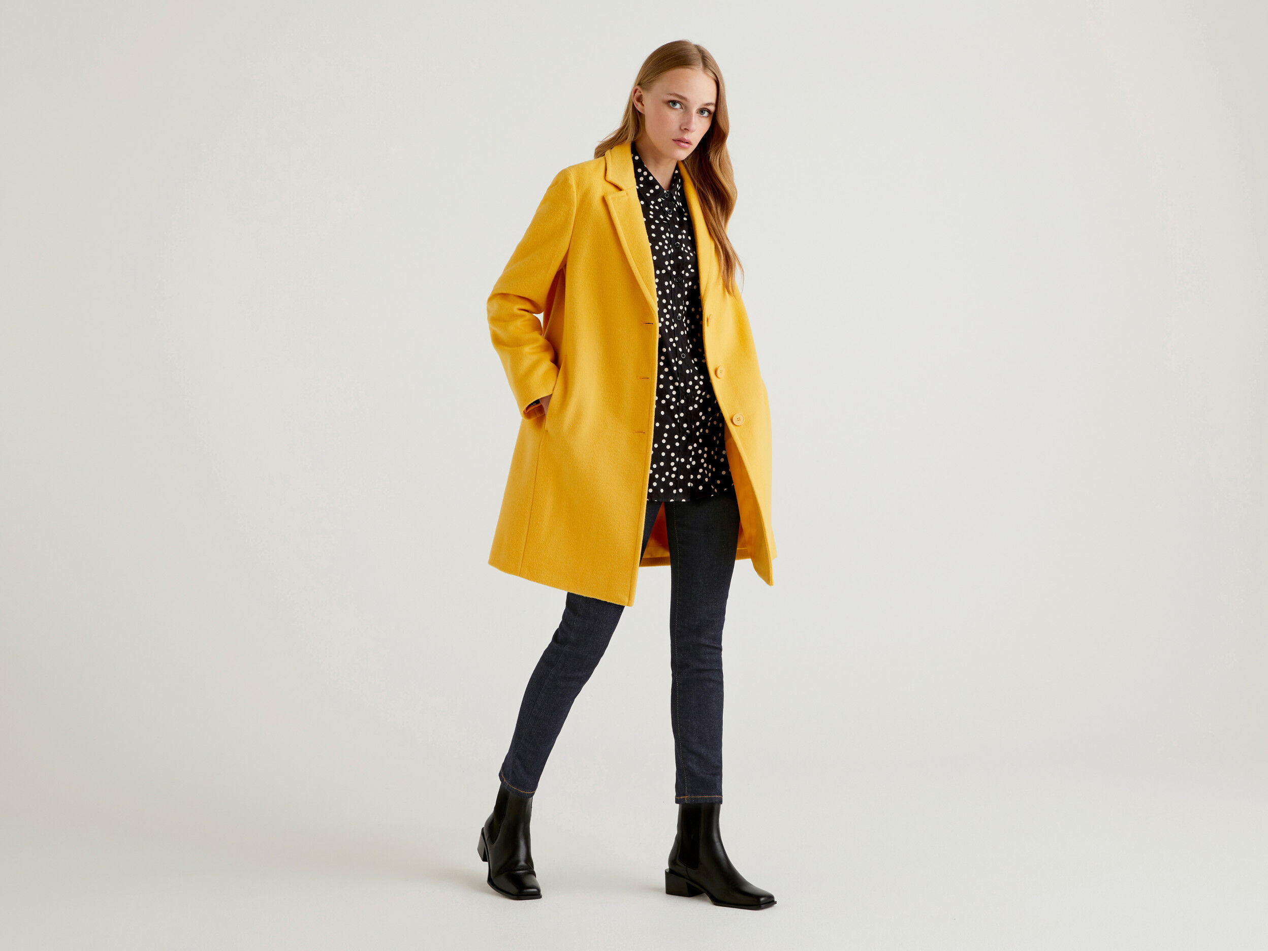 Yellow online short coat