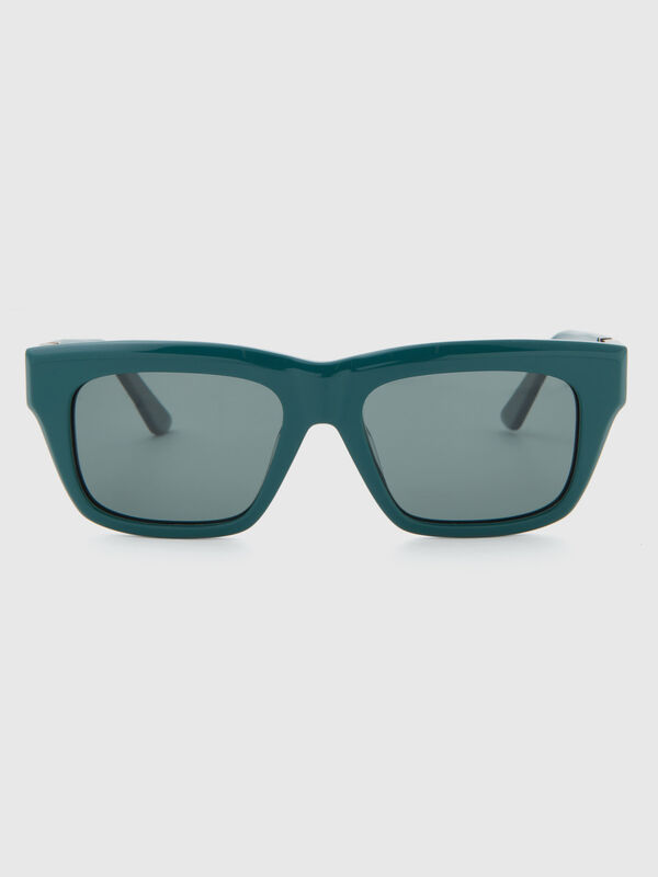 Green rectangular sunglasses