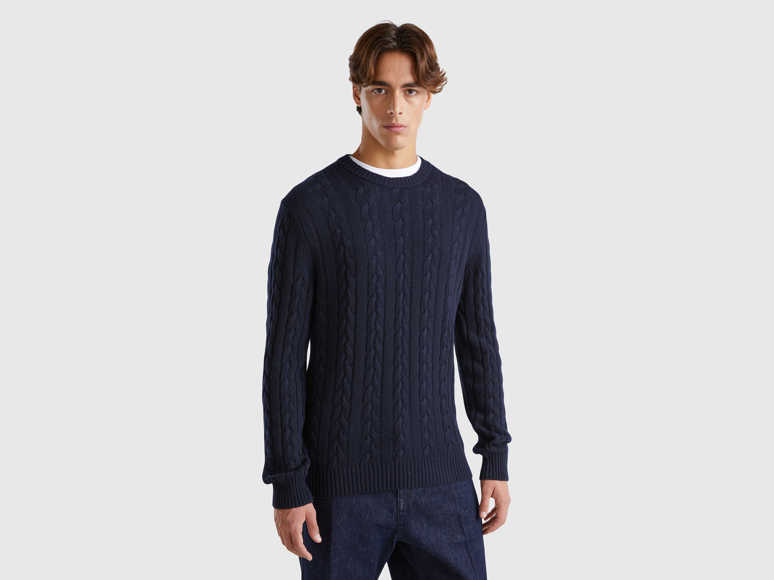 NKNIT cable KNIT shirt カーディガン NAVY - メルカリ