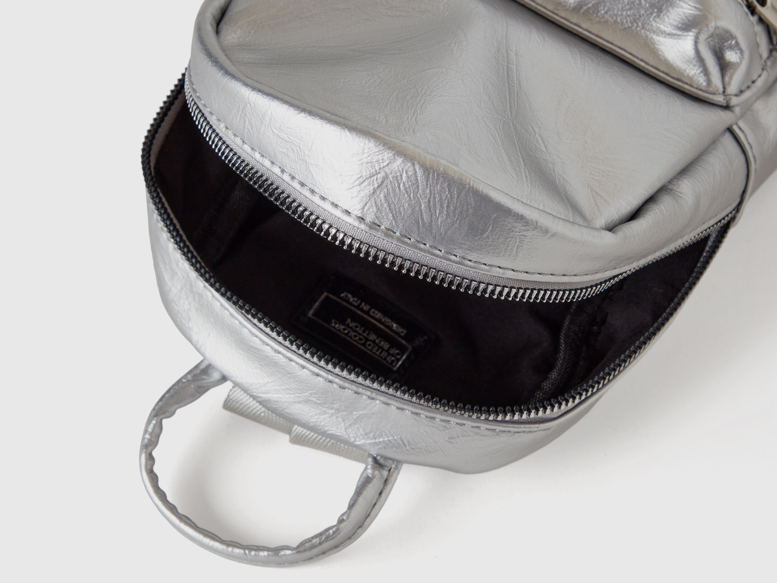 爆買い Backpack in coated fabric - Silver | Benetton ミュージシャン