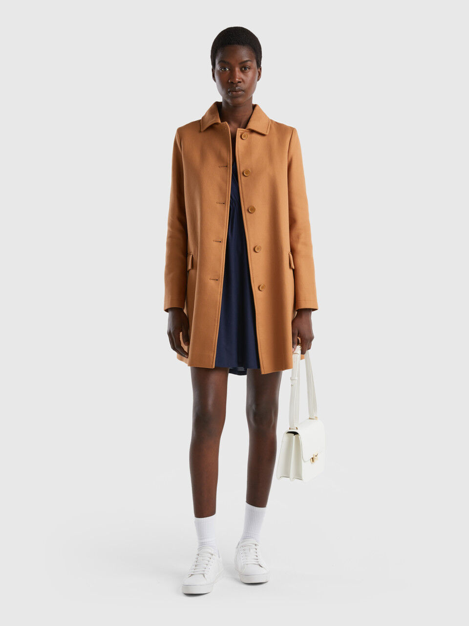 Benetton hotsell camel coat