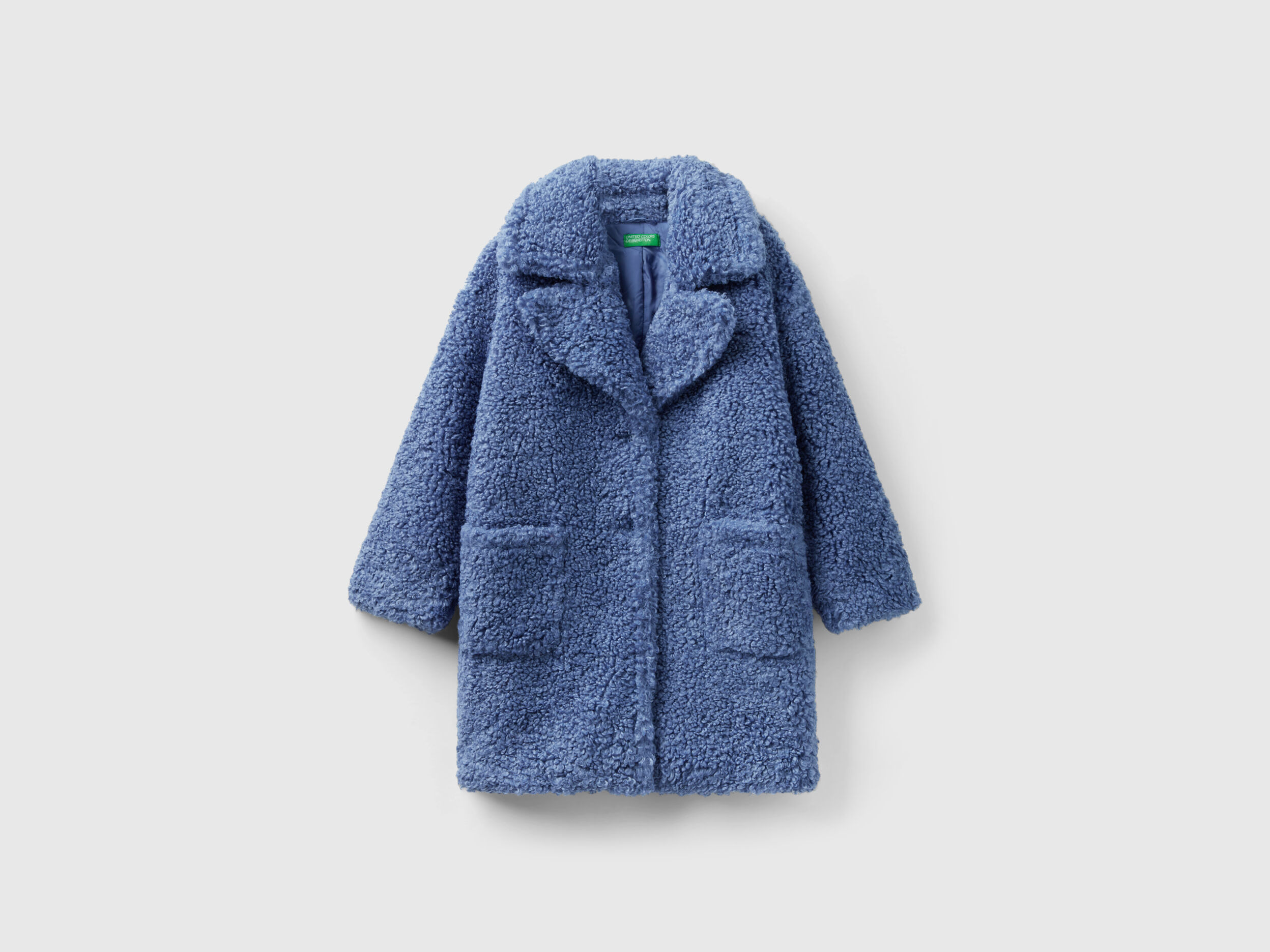 H&m blue sales faux fur coat
