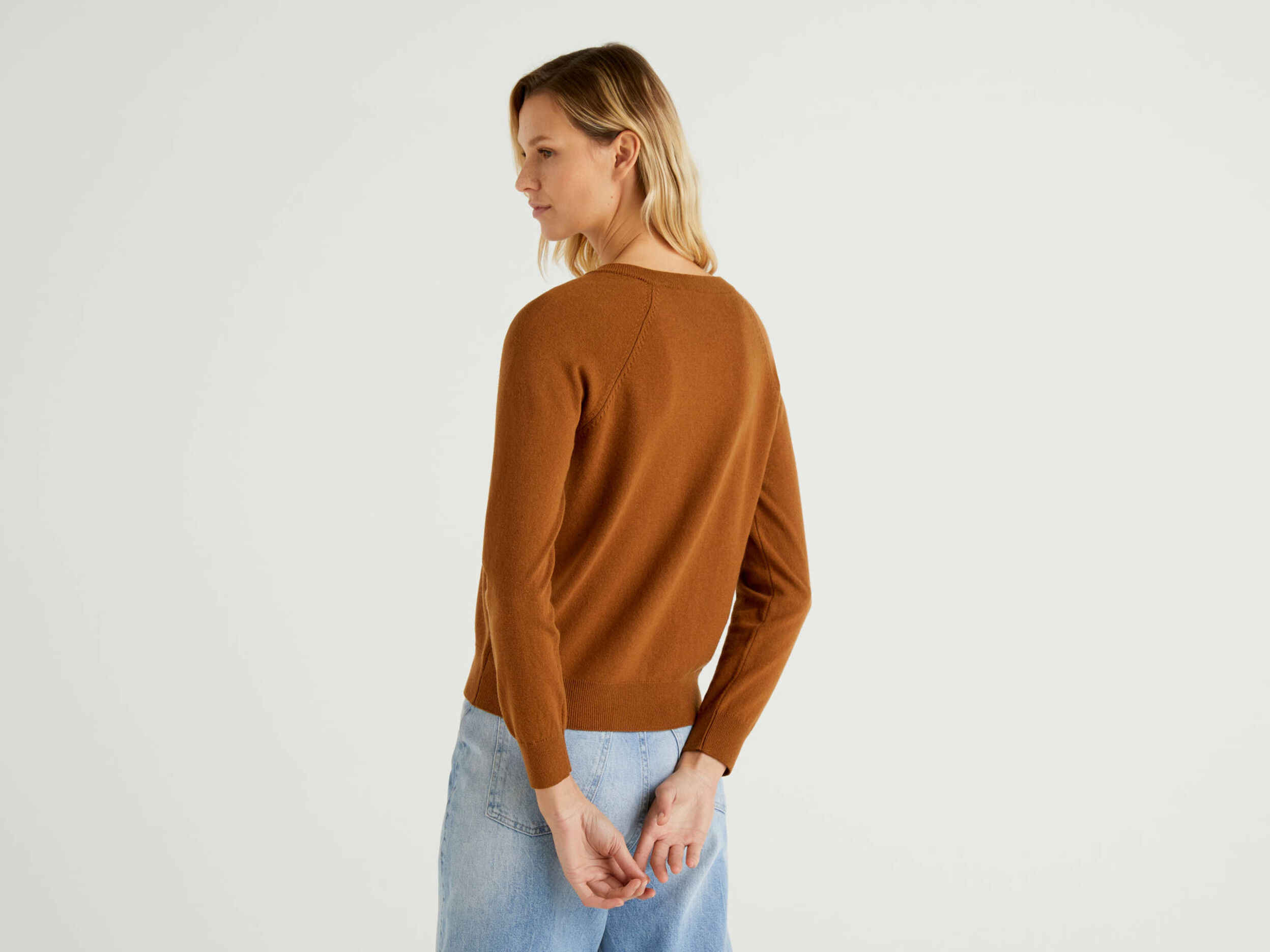 Brown crew neck cardigan