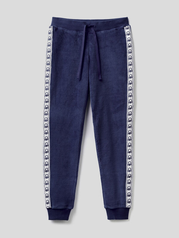 Chenille trousers with logo bands Junior Girl