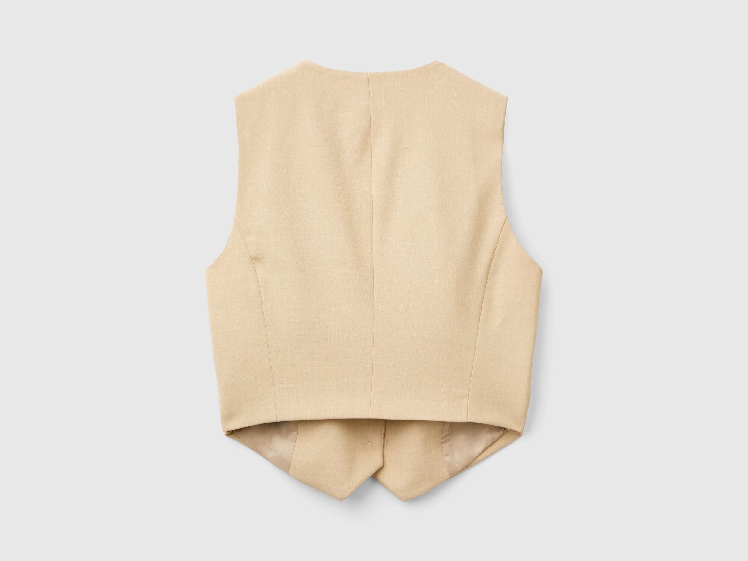 Viscose blend vest - Beige | Benetton