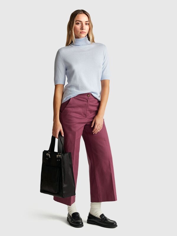 Pantalones anchos de cintura alta Mujer