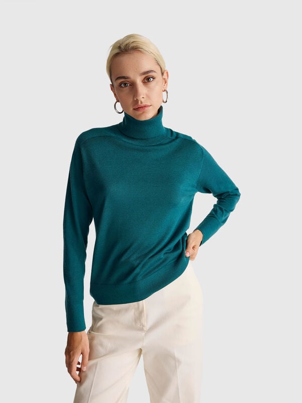 Cuello alto de lana merino pura Cuello alto de lana merino pura Mujer