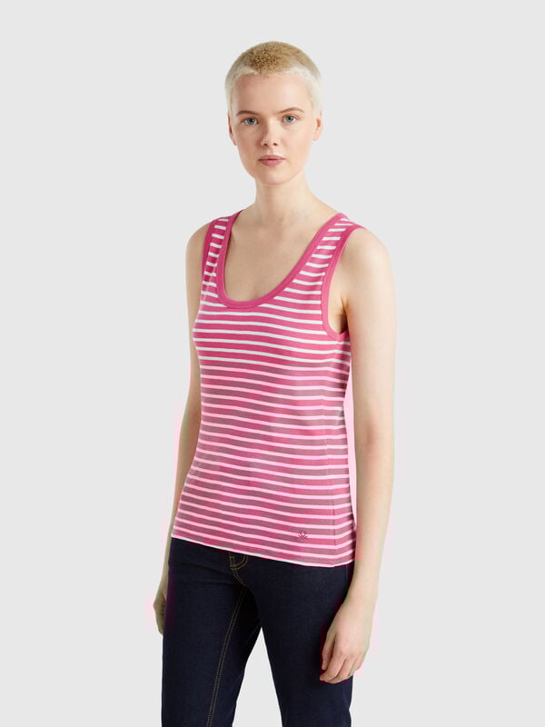 Striped tank top in 100% cotton Women