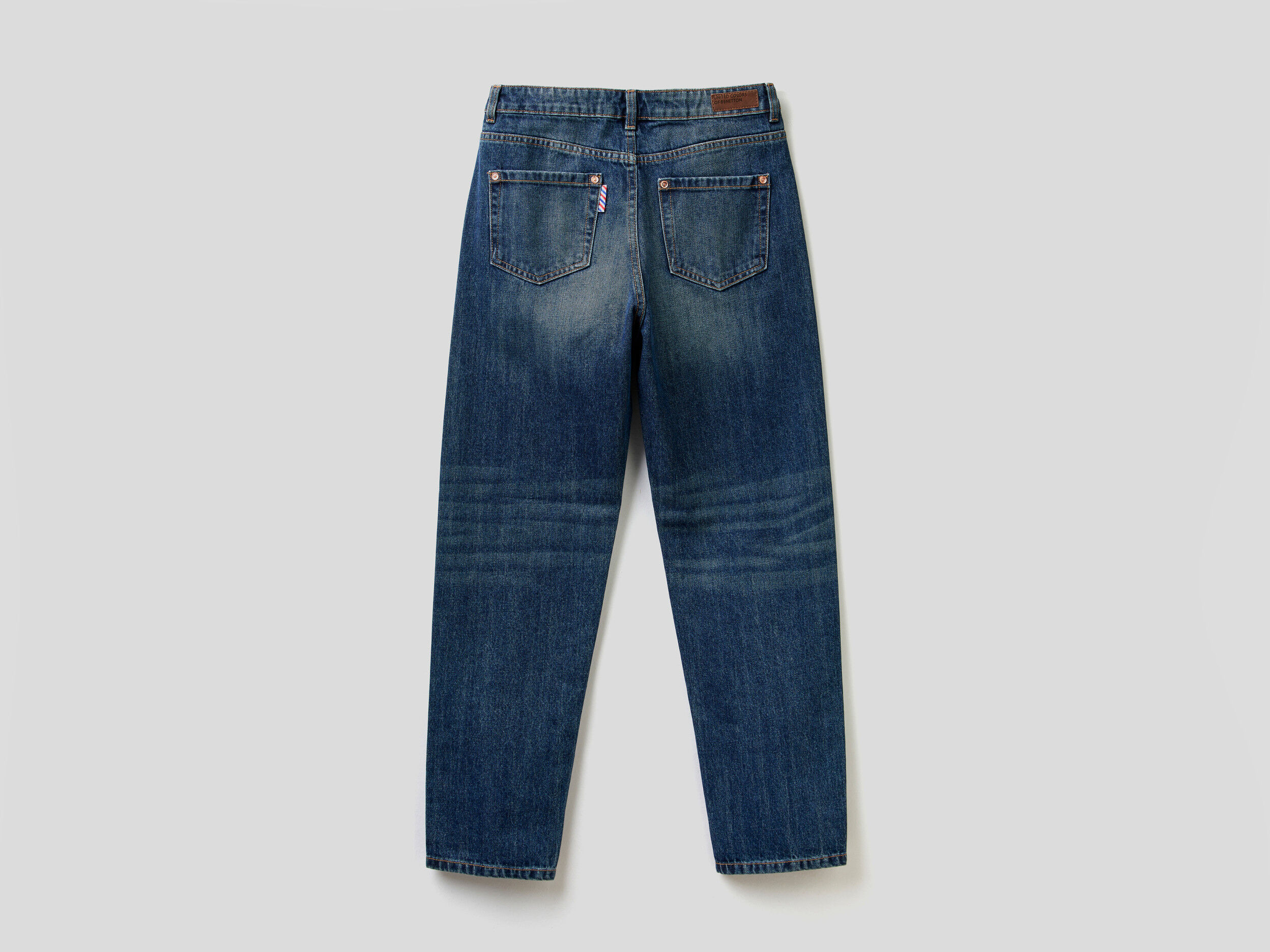 100 cotton boyfriend jeans Dark Blue Benetton
