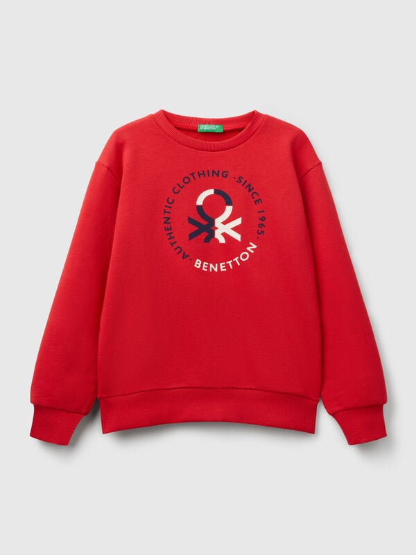 Pure cotton sweatshirt with print Junior Boy