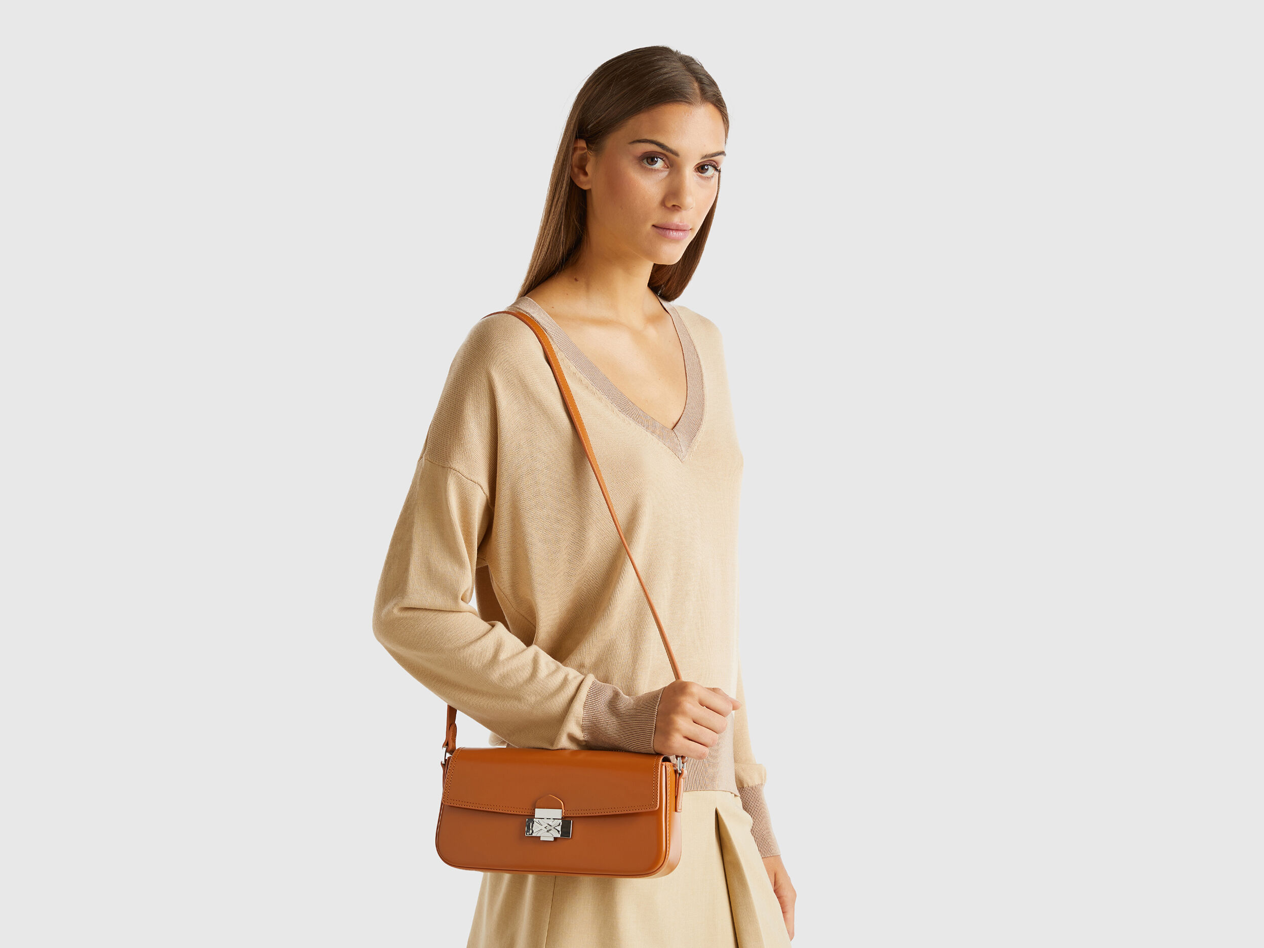 再再販！ in bag Baguette synthetic Benetton | Burnt - leather バッグ